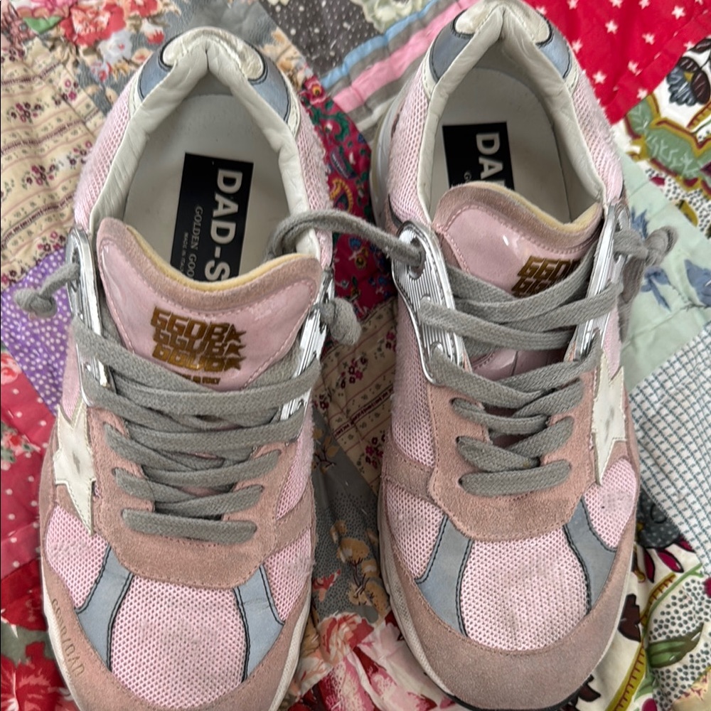 Trendy Pink and Gray Sneakers with Star Accent - Picture 2 of 13
